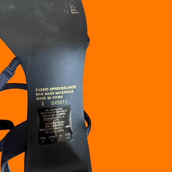 90's 00's vintage navy satin strappy y2k heels US Size 8 Kenneth Cole - Picture 4 of 6